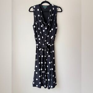 Ralph Lauren Black and White Polka Dot Dress